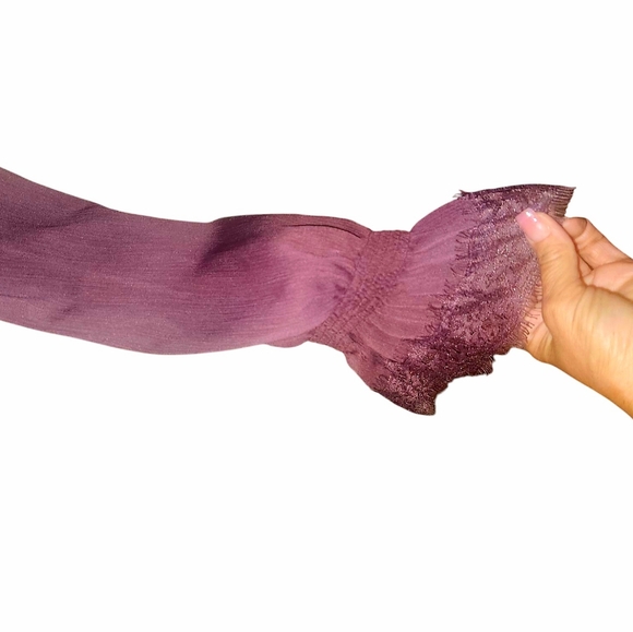 Lace-Trim Bell-Sleeve Peasant Top, Medium (Juniors) - Picture 3 of 4